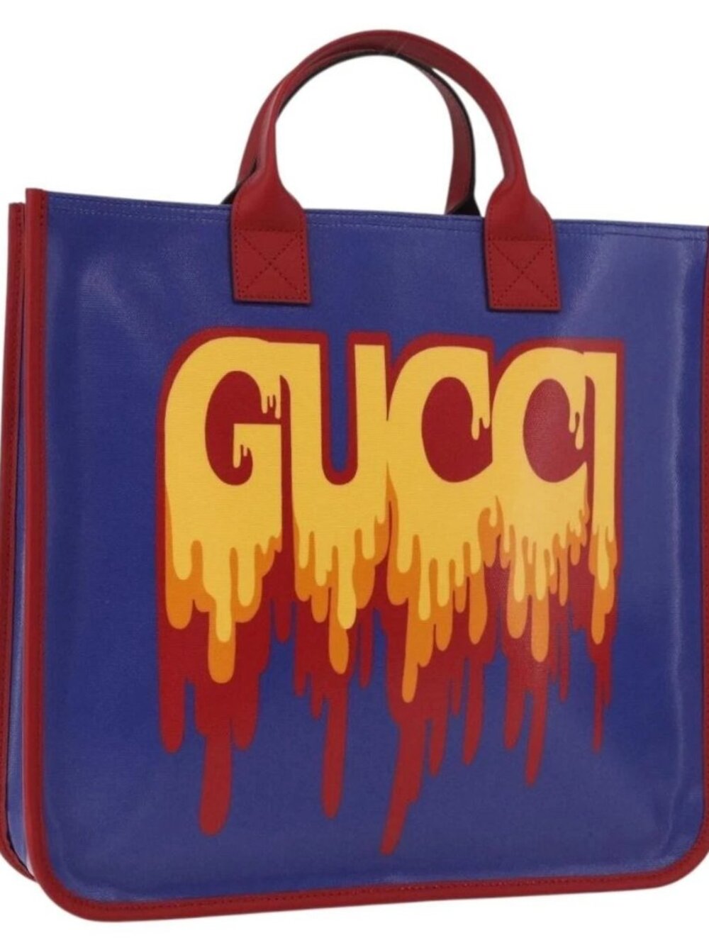 GUCCI Hand Bag PVC Blue Red 550763 Auth